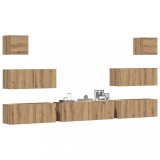 VidaXL Set dulap TV 7 piese montat pe perete Stejar artizanal