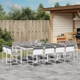 Gossi set mobilier de gradina, 13 piese, cu perne, alb, textilena