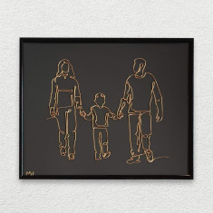 Tablou Familie cu baiat, 30×40 cm