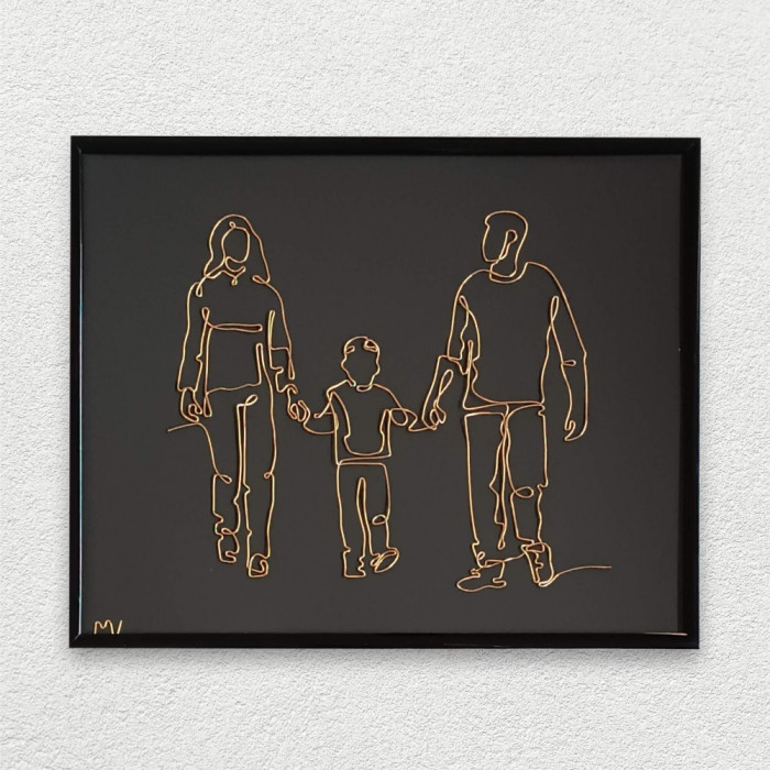 Tablou Familie cu baiat, 30&times;40 cm