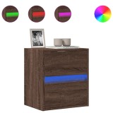 Cumpara ieftin Comoda TV de perete cu lumini LED, stejar maro, 41x31x45 cm