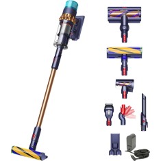 Aspirator vertical fara fir Dyson Gen5 Detect Absolute 447002-01, autonomie 70 de minute, putere aspirare 280 AW, 752 W, 0.77 L, Albastru de Prusia/Cu