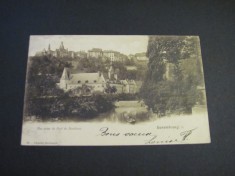 Carte poștală originală Luxemburg &ndash; Vedere din Pont du Bundeshaus ,Piesă de colecție La Belle &Eacute;poque(cel mai probabil din perioada 1900&ndash;1940)