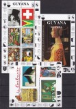 Guyana 1991 pictura 700 ani Elvetia MI 3610-3616 ( kleib.+ 2 bl.) MNH
