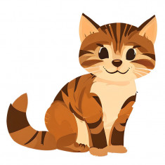 Sticker decorativ Pisica, Portocaliu, 62 cm, 7735ST