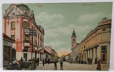 LUGOJ , STRADA BISERICII , CARTE POSTALA , INCEPUTUL SEC. XX foto