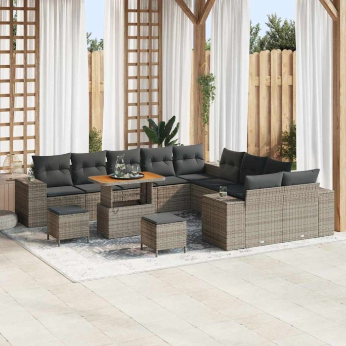 vidaXL Set de canapele pentru grădină 13 pcs Gri 90 x 55 x 71 cm 3364018