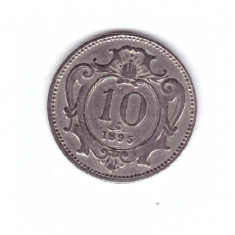 Moneda Austria 10 heller 1895, stare buna, curata