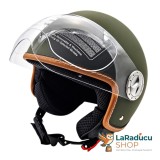 Cască Moto Scuter Retro cu Vizieră, Mărimea M (57-58), Gri, ECE + DOT, Cod 592-GRI