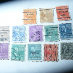 Serie mica SUA 1938 Presedinti , 13 val. stampilate