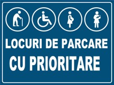 Placuta pentru locuri de parcare cu prioritate foto