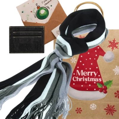 Pachet Cadou Fular și Portofel din Plută pentru Bărbați foto