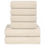 VidaXL Set prosoape 8 piese cremă 360 g/m&sup2; 100% bumbac