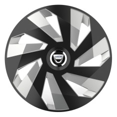 Set 4 Capace Roti, potrivite jantelor de R15, pentru Dacia, model vector black and silver