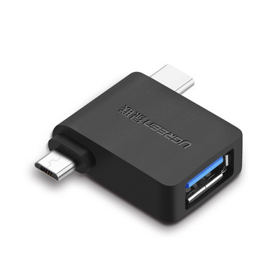 Adaptor OTG Micro-USB la Type-C, USB 3.0 5Gbps - Ugreen (30453) - Black foto