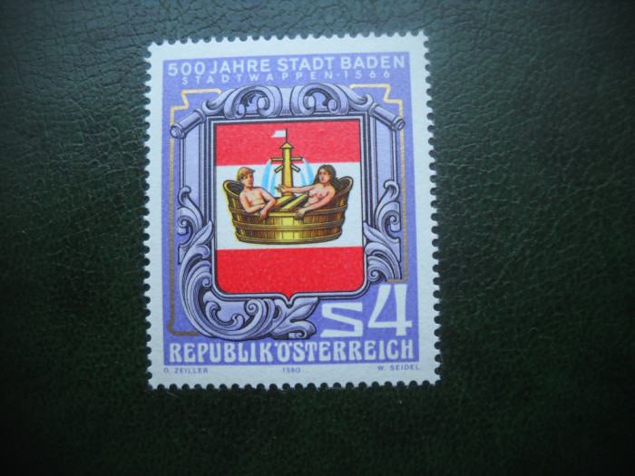 HOPCT -AUSTRIA 1980 1 VAL MNH NR 36 ORASUL BADEN 500 ANI