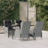 VidaXL Set mobilier de grădină, 5 piese, gri deschis, poliratan 3156794