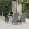 vidaXL Set mobilier de grădină, 5 piese, gri deschis, poliratan 3156794