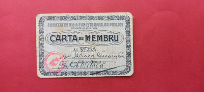 Bucuresti Societatea Generala a Functionarilor Publici Carte de Membru 1934 foto