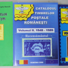 CATALOGUL TIMBRELOR POSTALE ROMANESTI , de LAZAR CARJAN si MIRCEA GHEORGHE MANOLE , VOLUMELE I - III , 1858 - 2009