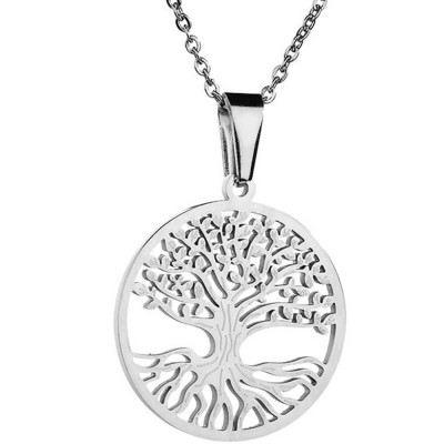 Copacul Vieții pandantiv cu lănțisor argintiu, amuletă pentru dezvoltare, 3 cm foto