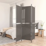 Paravan de cameră cu 3 panouri, antracit, 150 x 180 cm, textil