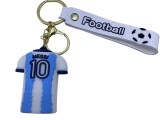 Breloc Fotbal Messi, Tricou Argentina, Cauciuc, 8cm, Ghiozdan/Chei, Copii 3+