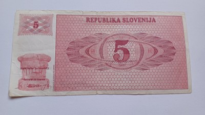 Slovenia- 5 tolari 1990 foto