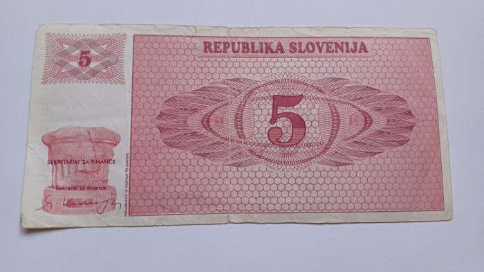 Slovenia- 5 tolari 1990