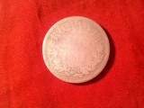 Moneda 2 lei 1873 Carol I , argint 835 , cal. slaba