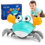 Crab Interactiv Reincarcabil, Jucarie Electronica cu Senzor de Miscare, Lumini si Sunete, Evita Obstacolele, Mers Automat, USB, Dezvoltare Motricitate