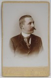 BRAILA , STUDIO FOTO G.I. MAISNER , DOMN CU MUSTATA SI CRAVATA , FOTOGRAFIE CABINET , SFARSITUL SEC. XIX