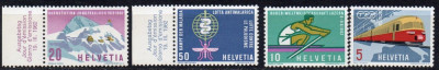 ELVETIA 1962, Locomotiva, Sport, Turism, Medicina, serie neuzata, MNH foto