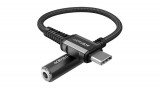 Cablu audio Acefast USB tip C - mini-jack de 3,5 mm (mufă), 18 cm, DAC, AUX, negru (C1-07-C-3,5mm-negru)
