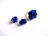 Set bijuterii fimo cu trandafiri albastri 33675