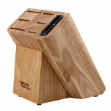 Suport pentru cutite Chroma, 6 compartimente+1 ascutitor, lemn, Maro