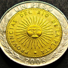 Moneda bimetal 1 PESO - ARGENTINA, anul 2008 * cod 3661 = excelenta