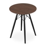 Cumpara ieftin Masa stil scandinav, Artool, rotund, MDF si lemn, maro rustic, 60x73 cm