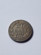 ROMANIA - 50 Bani 1884 . Argint . foto