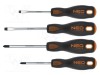 Kit şurubelniţe NEO TOOLS Phillips şi plată, 4 piese, magnetic, m&acirc;nere ergonomice