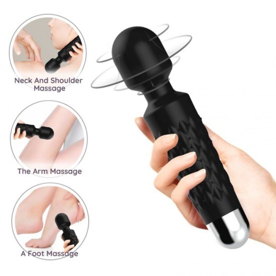 ARMONY - POȘTAȘ MASAGER &amp; VIBRATOR CAP SUPER FLEXIBIL NEGRU