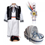 Set botez popular baiat, trusou botez landou, lumanare si costum national,