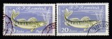 ROMANIA 1960 LP 510 a PISCICULTURA VALOAREA 20 BANI EROARE PUNCT PE N DIN CUVANTUL BANI STAMPILAT