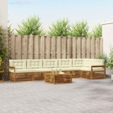 Cumpara ieftin Set de canapele de exterior 7 buc. 6-Locuri Natural si Crem