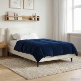 vidaXL Duvet complet pe tot parcursul anului Patos Albastru &icirc;nchis 42026050