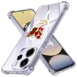 Husa antisoc pentru xiaomi redmi note 14 4g (standard) - airbag tpu, col&Egrave;uri ranforsate- butterfly rosu