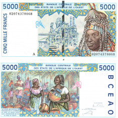 Africa de Vest 5 000 Franci (Coasta de Fildes ) 2001 P-413 UNC