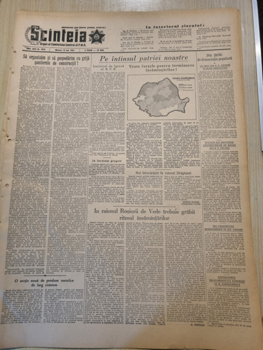 scanteia 12 mai 1954-art. raionul rosiorii de vede,predeal,slanic moldova,sovata