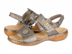 Sandale piele dama Rieker Mara metallic 6597490 foto