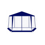 Cumpara ieftin Pavilion pentru gradina/terasa, cadru metalic, impermeabil, cu plasa de tantari, albastru, 4x1.95x2.5&nbsp;m